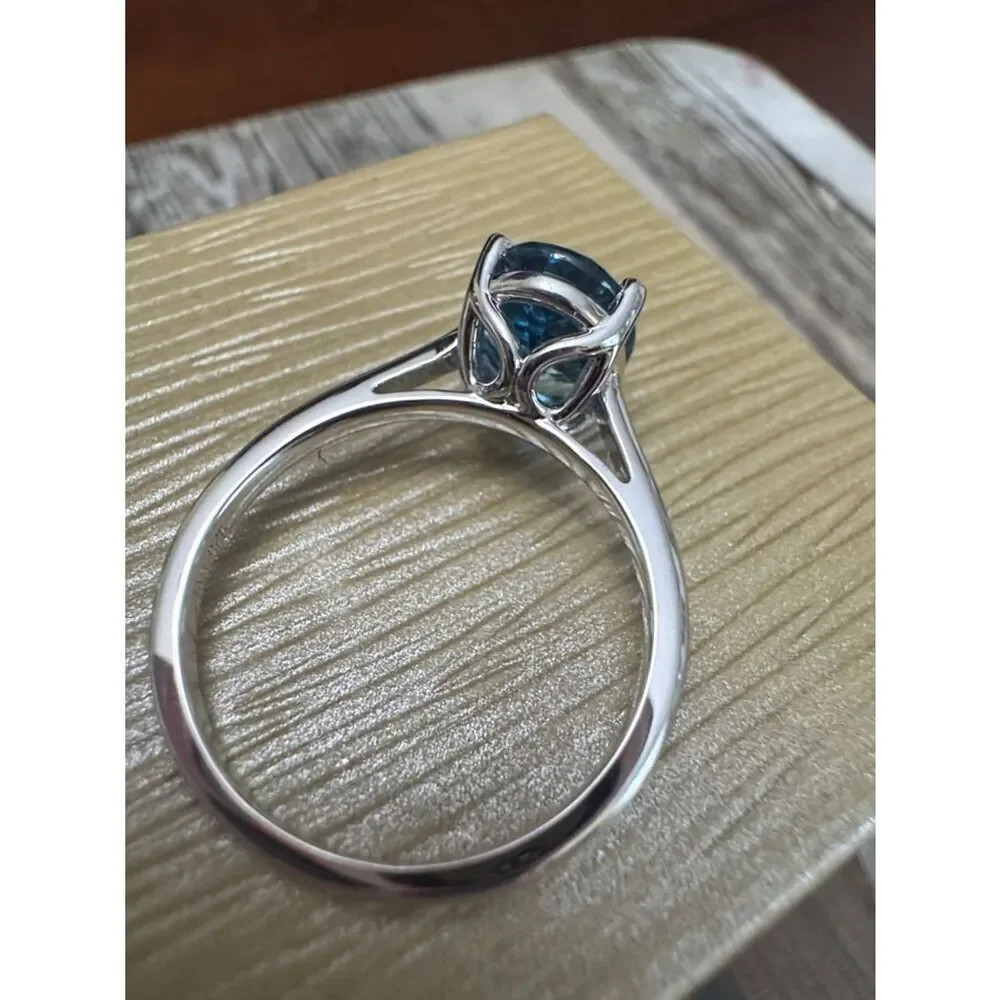 Sz 8 NEW *London Blue*  Oval  3+ CTW Topaz 925 Sterling Silver Ring